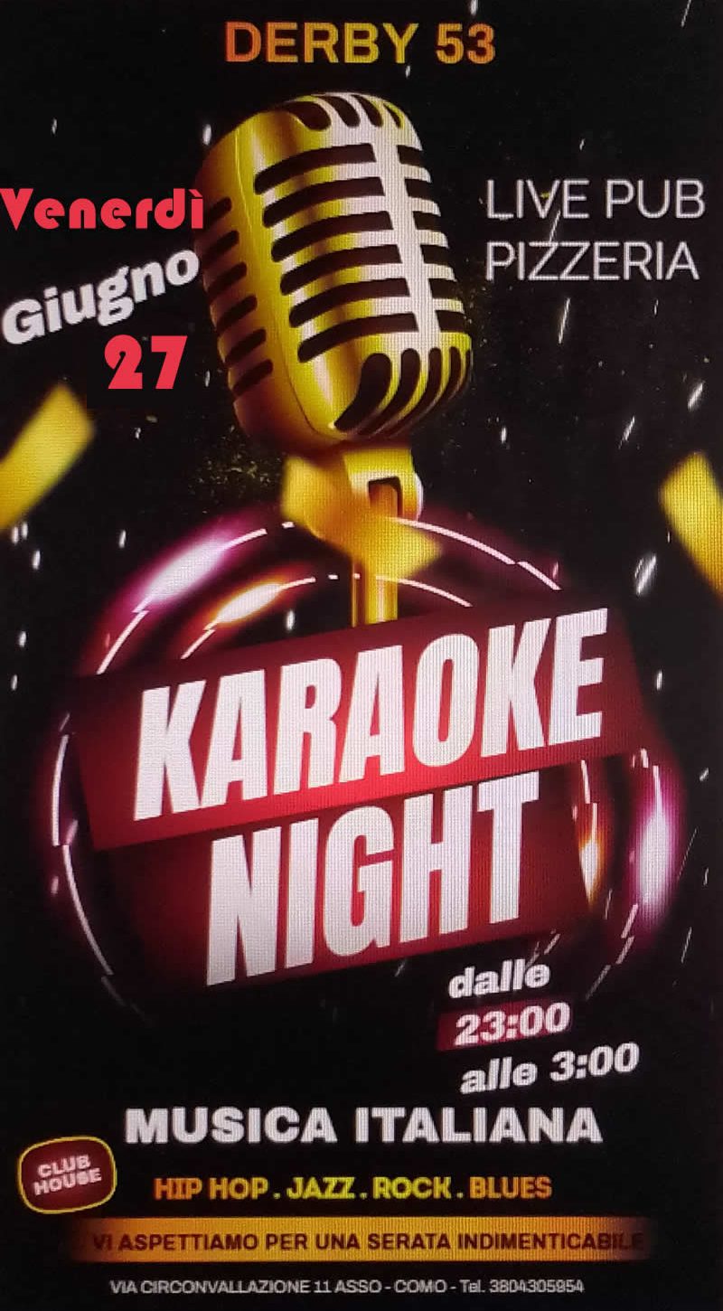 27.6.2025 KARAOKE NIGHT 27.6.2025 KARAOKE NIGHT